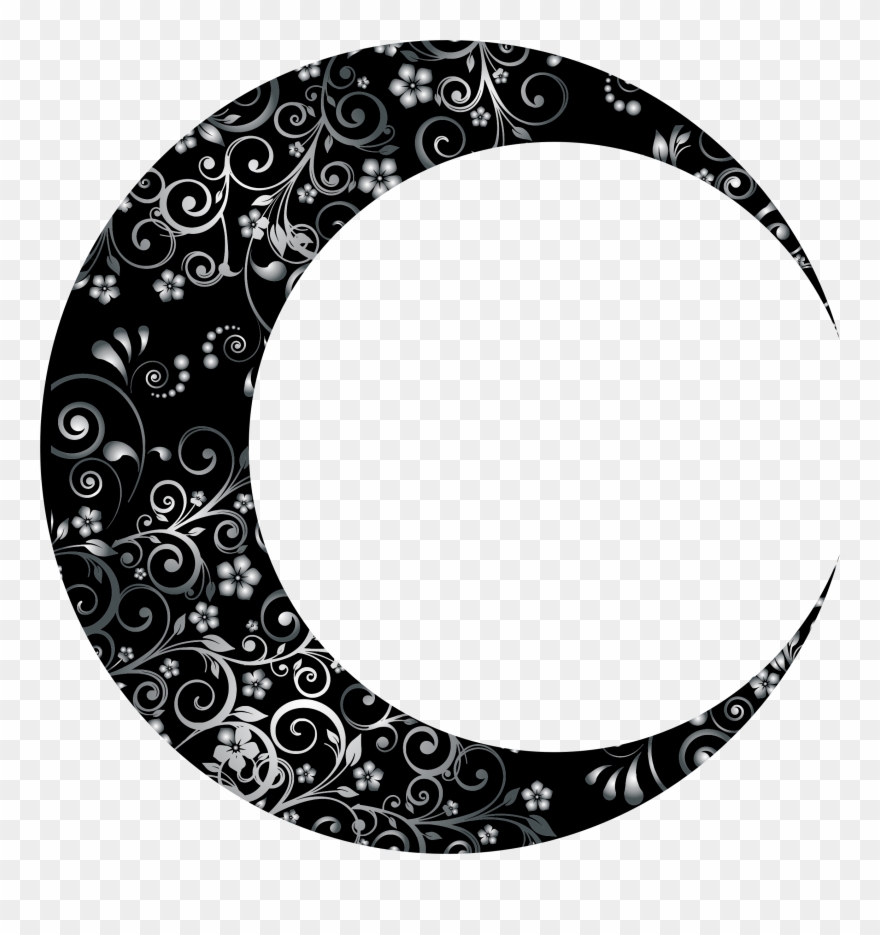 Png Library Download Prismatic Floral Crescent Mark - Clip Art Crescent Moon Transparent Png