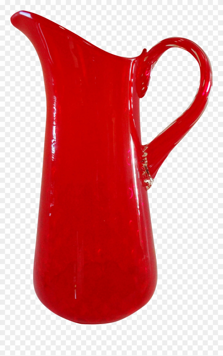 M#century Hand Blown Red Glass Water Pitcher - Jug Clipart
