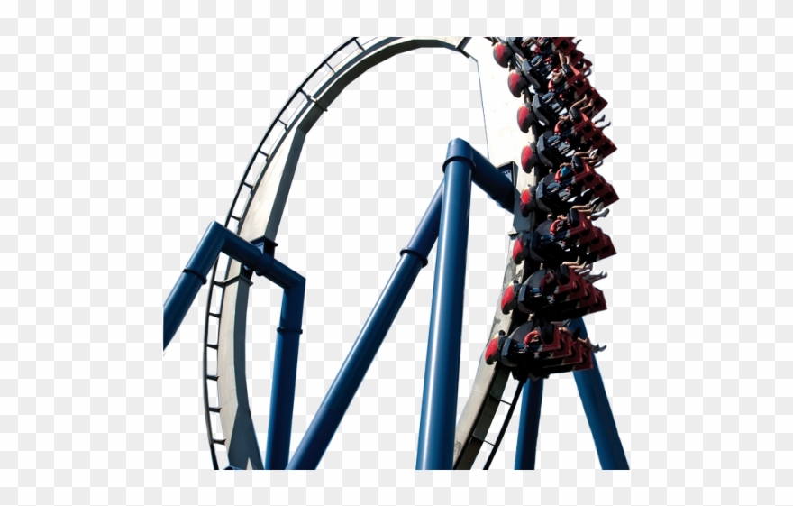 Upside Down Clipart Roller Coaster - Amusement Park - Png Download