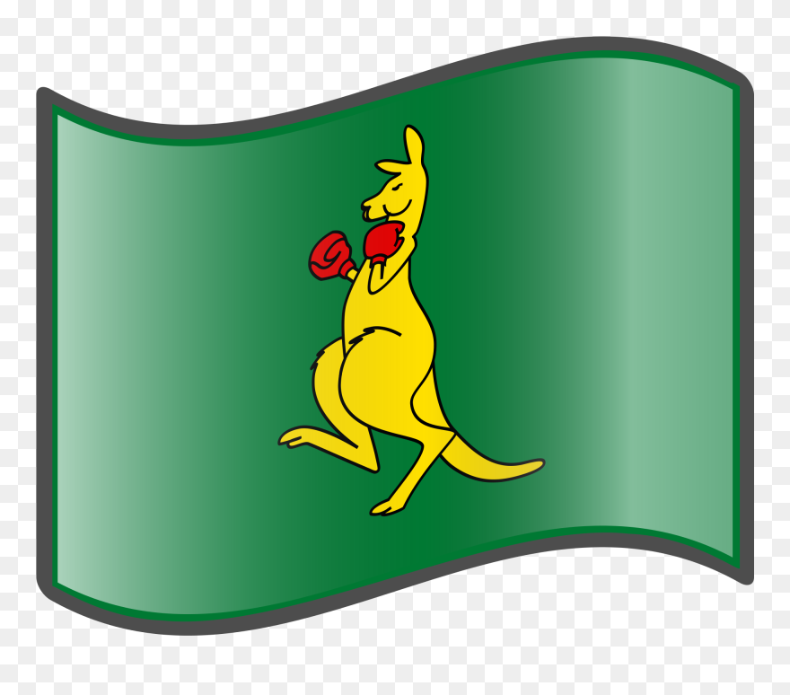 Open - Boxing Kangaroo Flag Clipart
