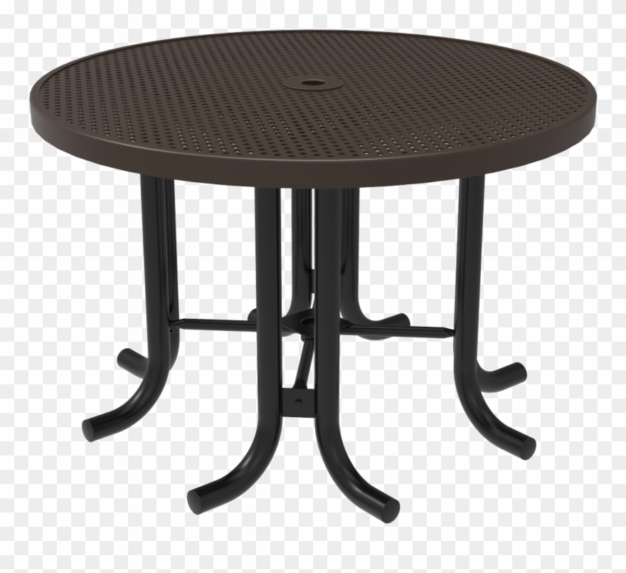 Honeycomb Steel Round Patio Table With Seats Punched - Picnic Table Clipart