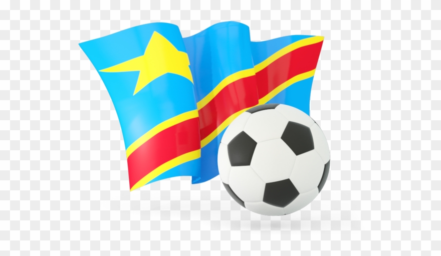 Football With Waving Flag - Flag Of The Democratic Republic Of The Congo Clipart