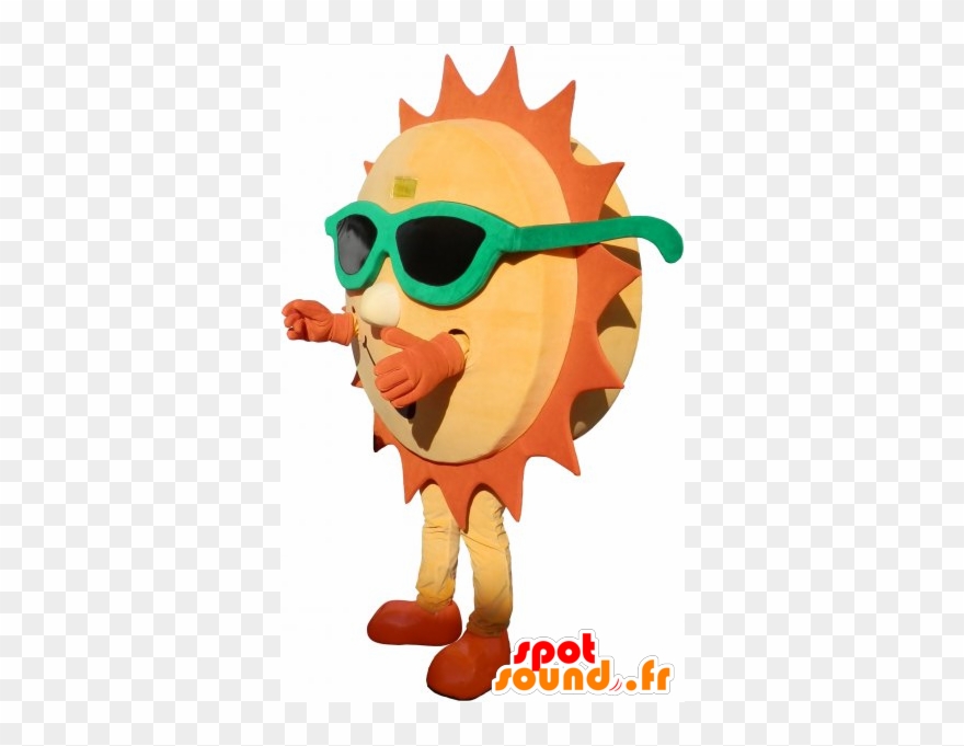 Mascotte De Soleil Avec Des Lunettes Vertes - Ba-kun New Spotsound Masot Yuru-chara White Horse And Clipart