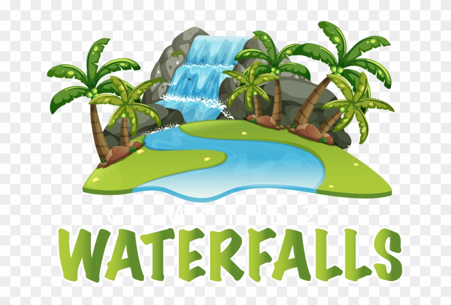 Water Fall Scene Clip Art , Png Download - Water Falls Logo Transparent Png