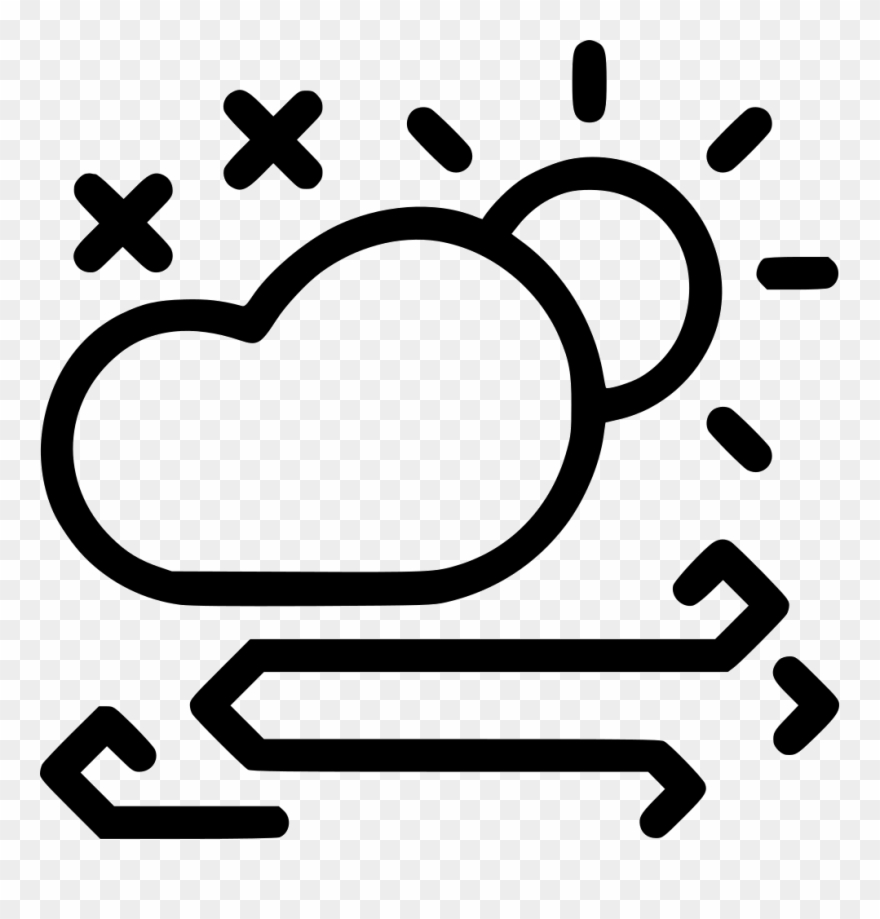 Cloud Sun Snow Daytime Frost Svg Png - Waking Up Clipart Black And White Transparent Png