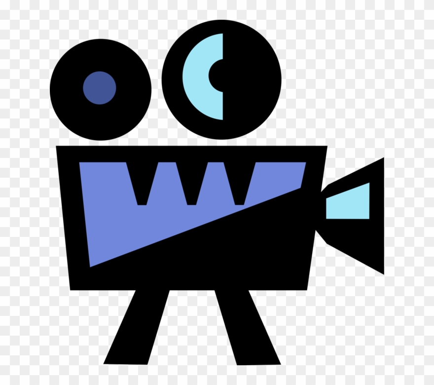 Vector Illustration Of Hollywood Cinematic Motion Picture - Video Camera Clipart