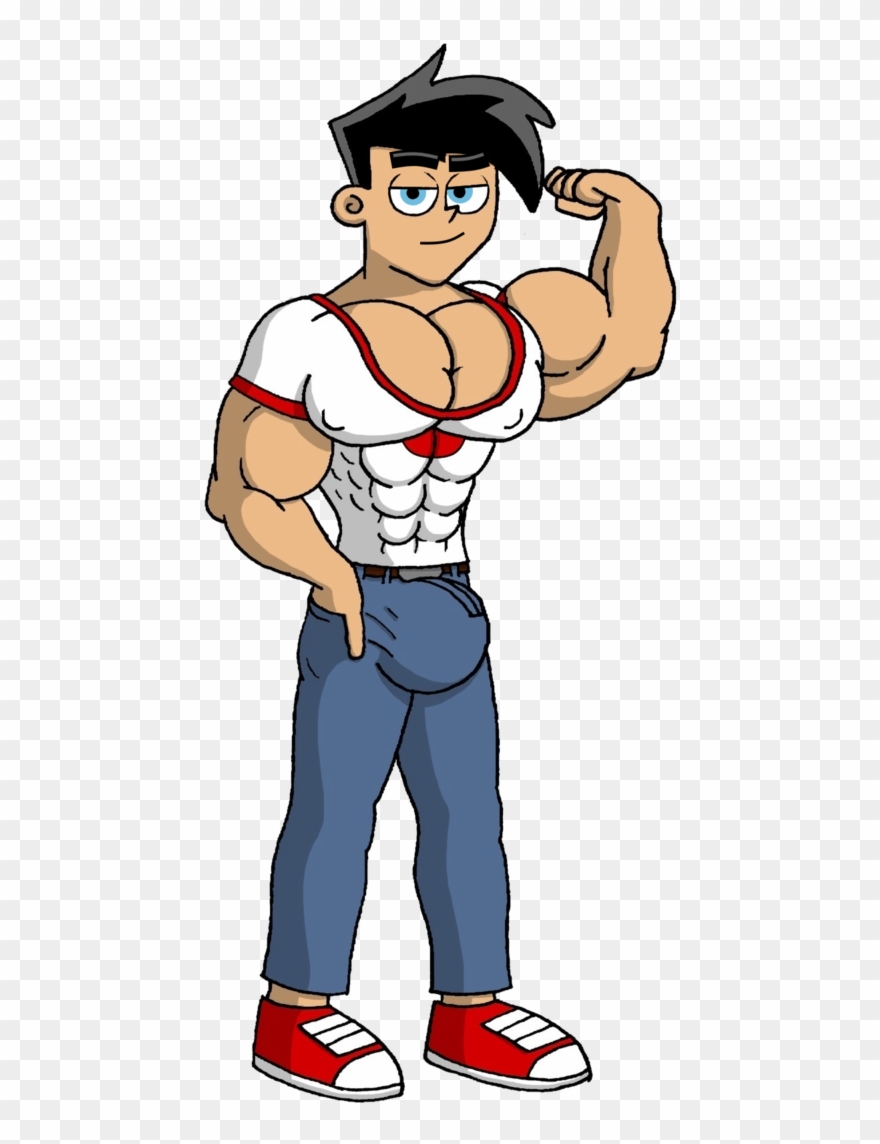 Fat Clipart Baseball Bat - Cartoon Muscle Man Drawing - Png Download