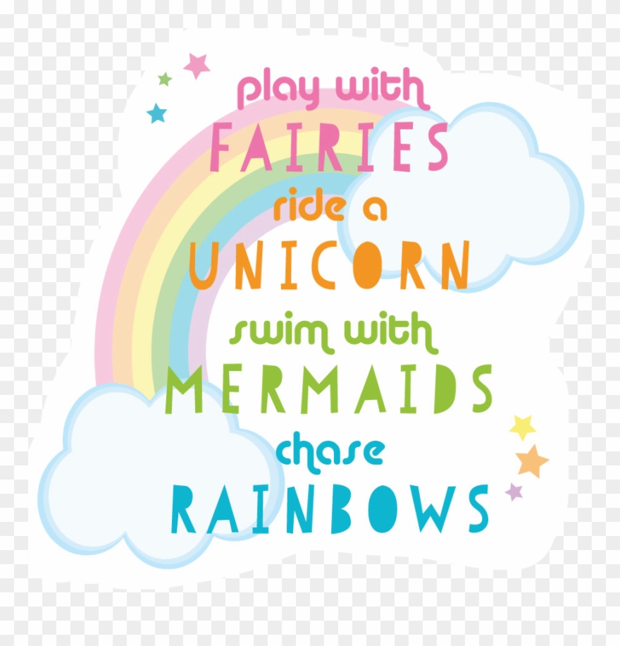 Fairies Unicorns Rainbows Freetoedit - Play With Fairies Ride A Unicorn Wall Sticker Uk Clipart