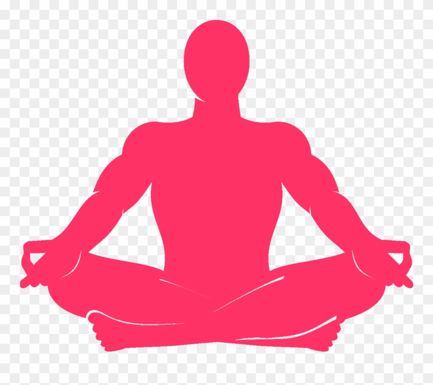 Gears - Man Sitting Cross Legged Silhouette Clipart