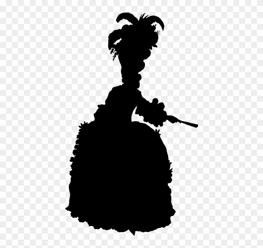 Victorian Lady - 18th Century Silhouette Clipart