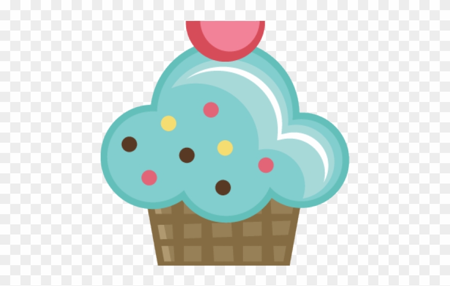 Vanilla Clipart Transparent - Cute Blue Cup Cake Png