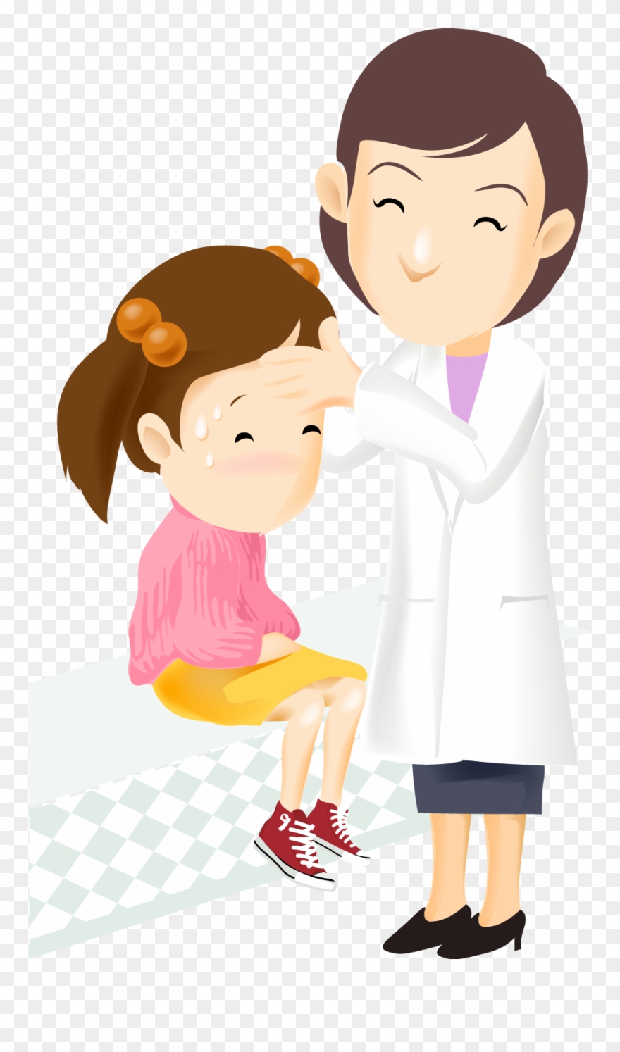 Disease Symptom Nurse Cartoon - Vectors Of Sick Person Png Clipart
