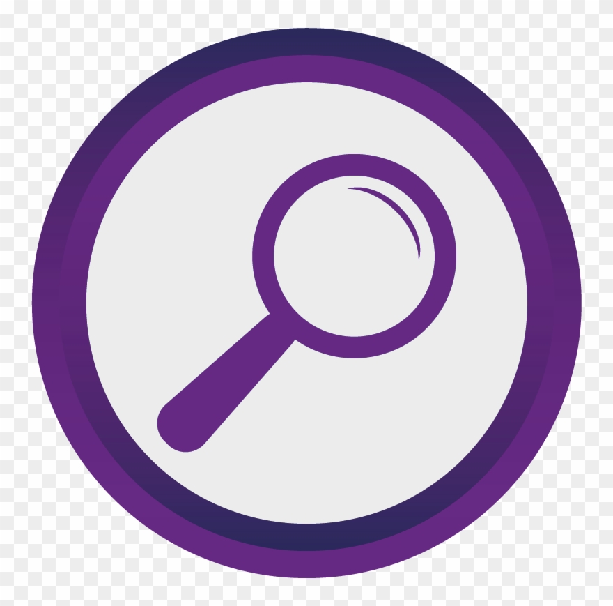 Purple Magnifying Glass Icon - Website Clipart