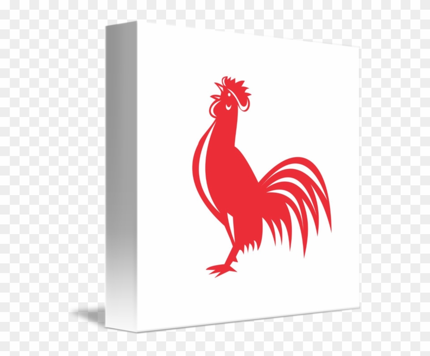 Chicken Crowing Retro By Aloysius Patrimonio - Chicken Rooster Crowing Retro Round Ornament Clipart