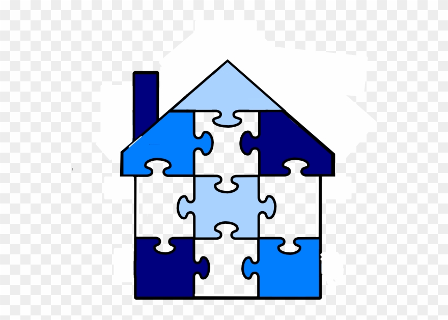 Pieces House Clip Art - Puzzle Pieces Of A House - Png Download