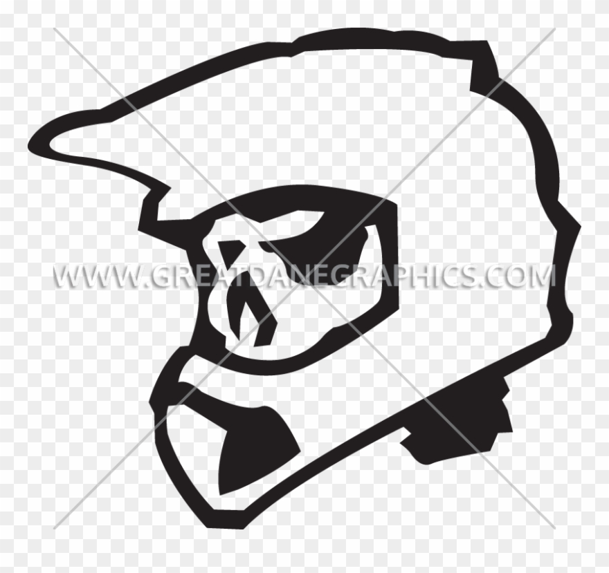 Skeleton Motocross Helmet - Motocross Helmet Drawing Clipart