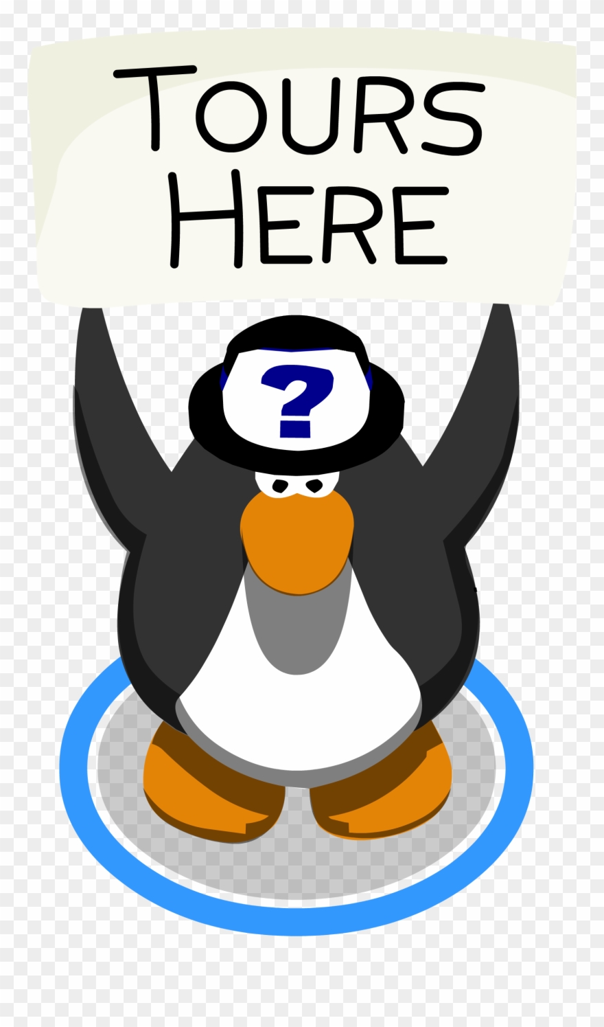 Tourguidehatwave - Club Penguin Tour Guide Sign Clipart