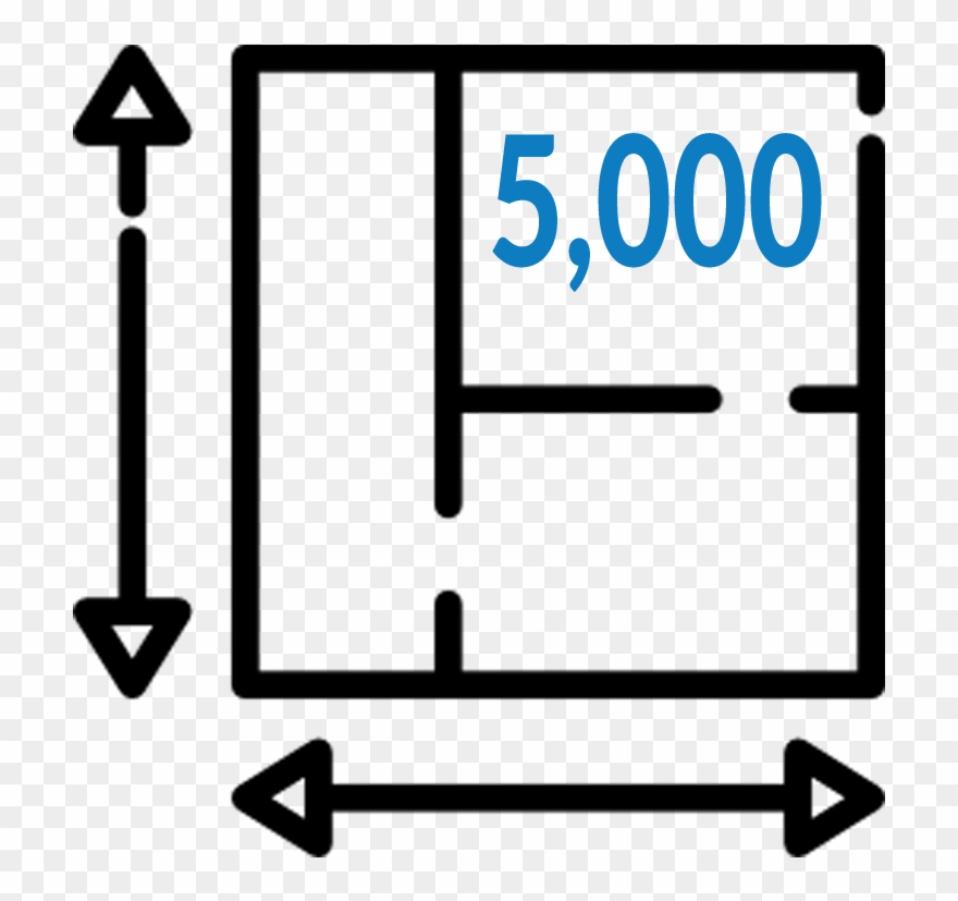 5,000 Square Feet Coverage - Building Clipart