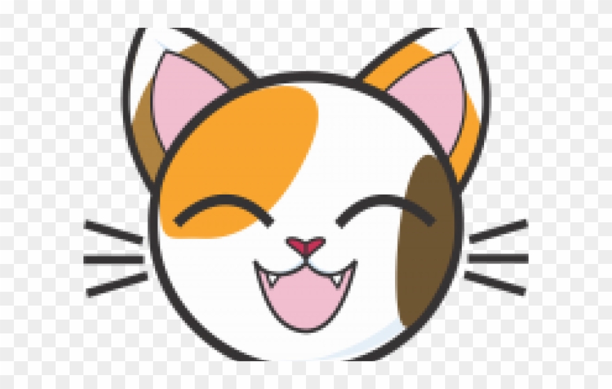 Kittens Clipart Calico - Cute Cat Face Cartoon - Png Download