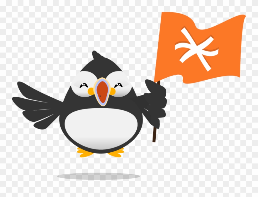 Puffin Holding A Freeconference - .com Clipart