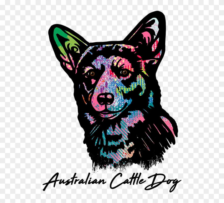 Shirt Colorful Abstract Australian Cattle Dog T Shirt - T-shirt Clipart