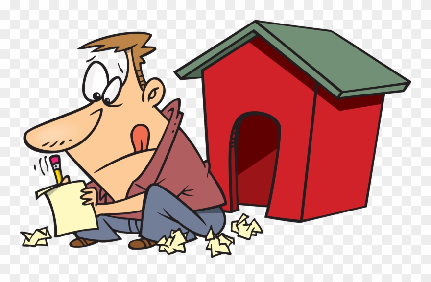 Doghouse2 01 - Hombre Sentado Con Perro Animado Clipart