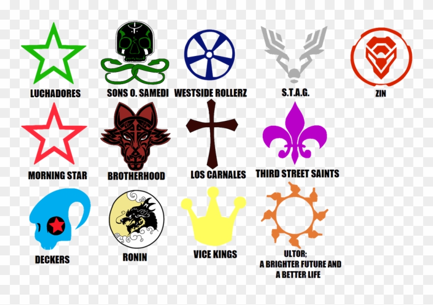 Saints Row, Gang Tags By Theshadowvocaloidfan - Saints Row Gang Symbols Clipart