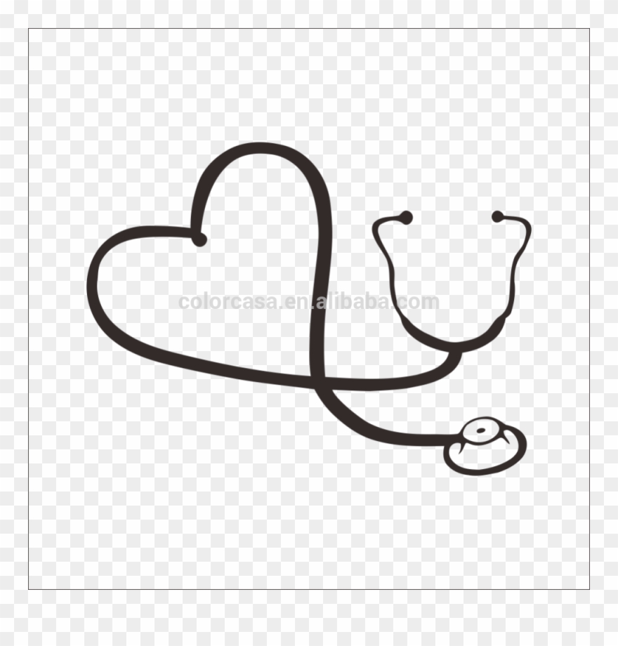 Colorcasava3134n-a Stetoskop Jantung Pola Laptop Tahan - Stethoscope Heart Clipart