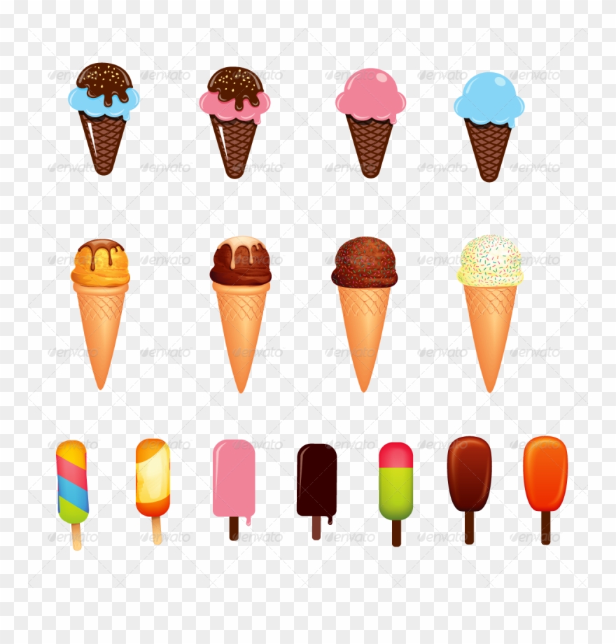 Ice Cream And Candy - Ice Cream Candy Vector Clipart