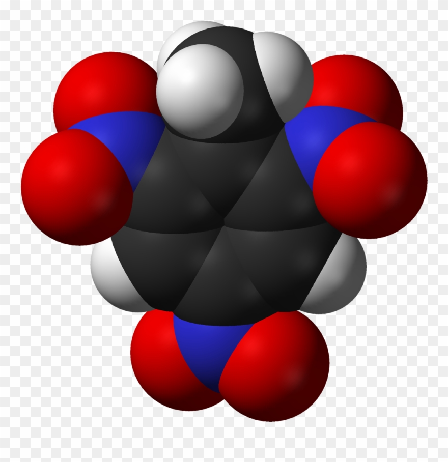 Tnt From Xtal 1982 3d Vdw - Tnt Molecule Png Clipart