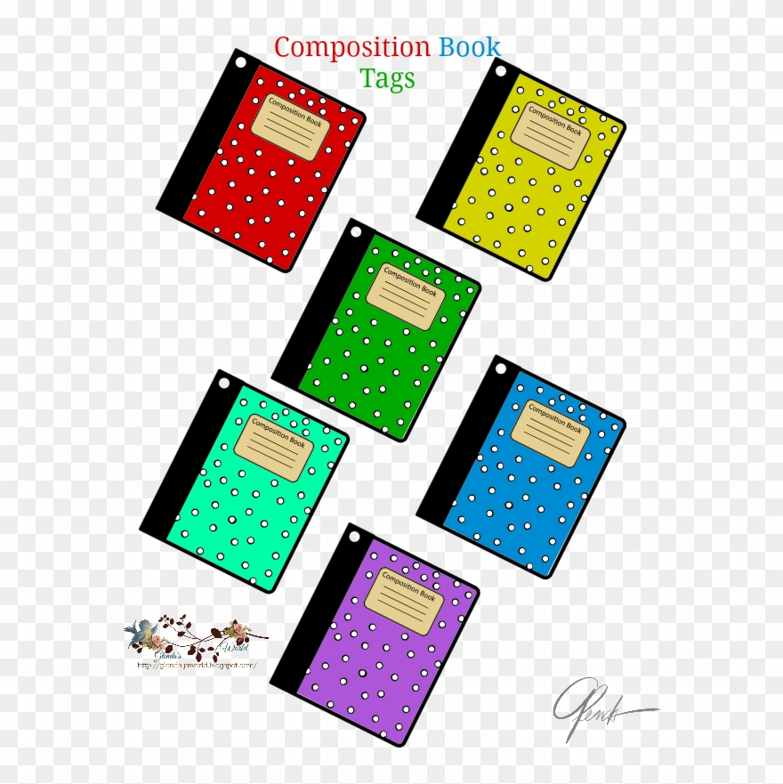 Free Printable Composition Book Tags Clipart