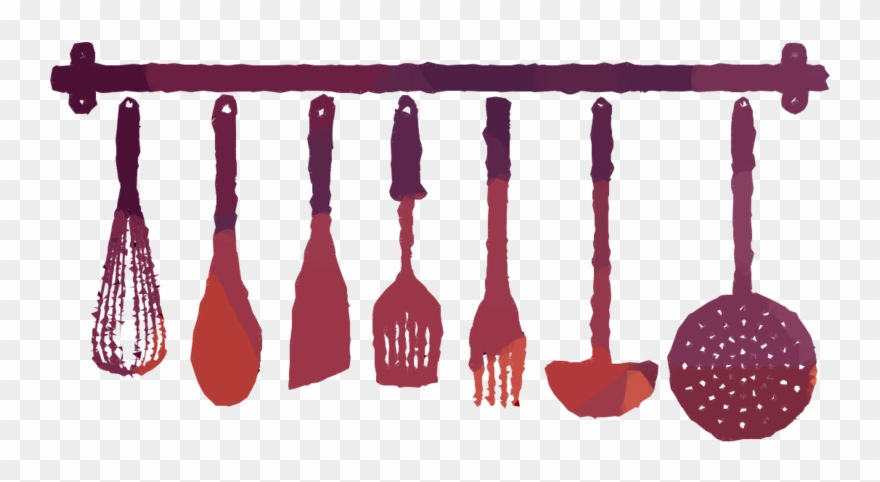 Kitchen Utensil Wall Stickers Clipart Wall Decal Kitchen - Utensils Wall In Kitchen - Png Download