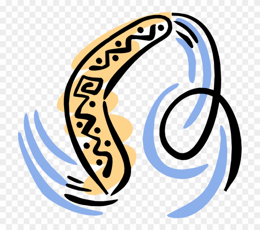 Vector Illustration Of Australian Boomerang Used By - Dasmariñas Water District Clipart