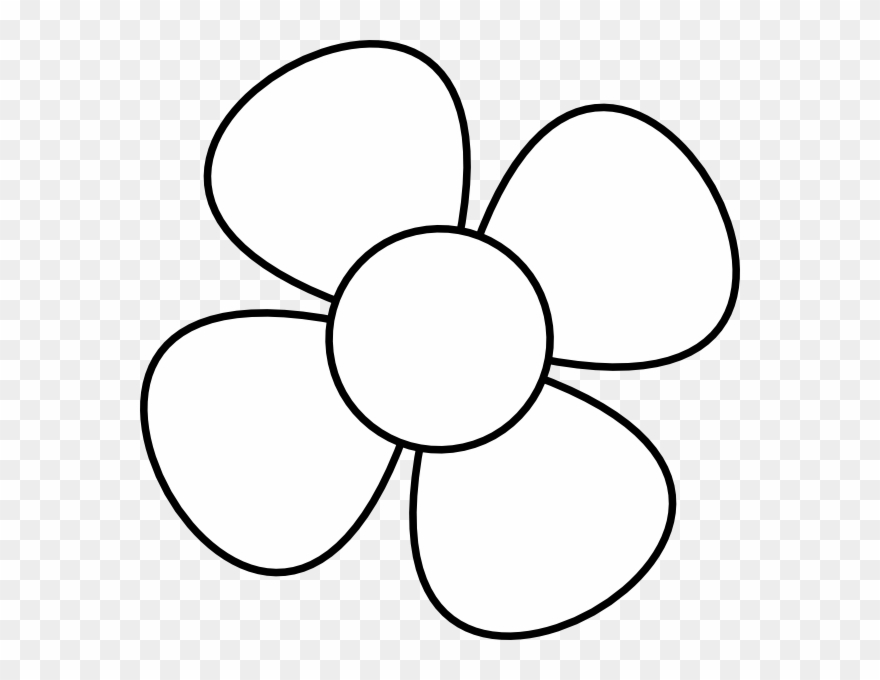 Flower Clipart Black And White - 4 Petal Flowers Clipart - Png Download