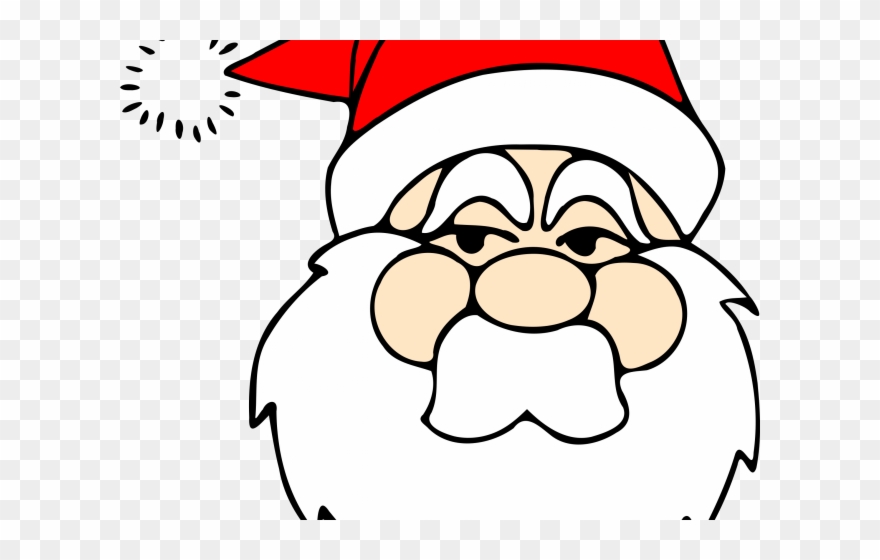Santa Hat Clipart Mask - Drawn Santa Claus Png Transparent Png