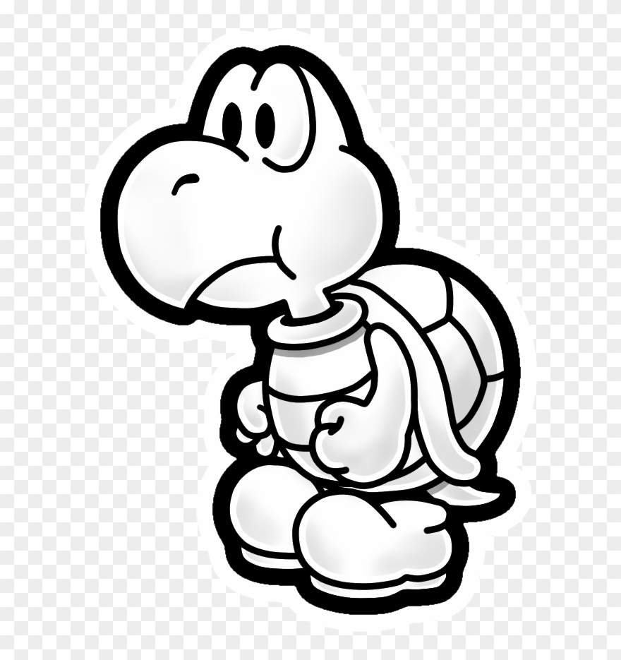 Blank Koopa - Super Paper Mario Koopa Clipart