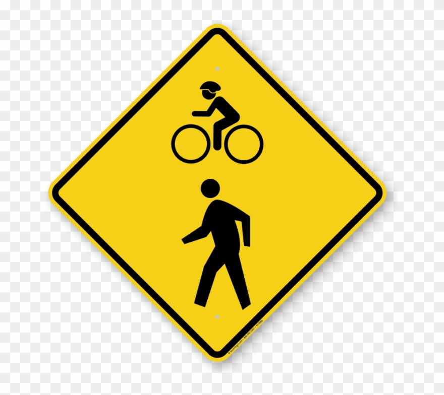 Arroyo Seco Pedestrian And Bicycle Trail Ground Breaking - Bike And Pedestrian Sign Clipart