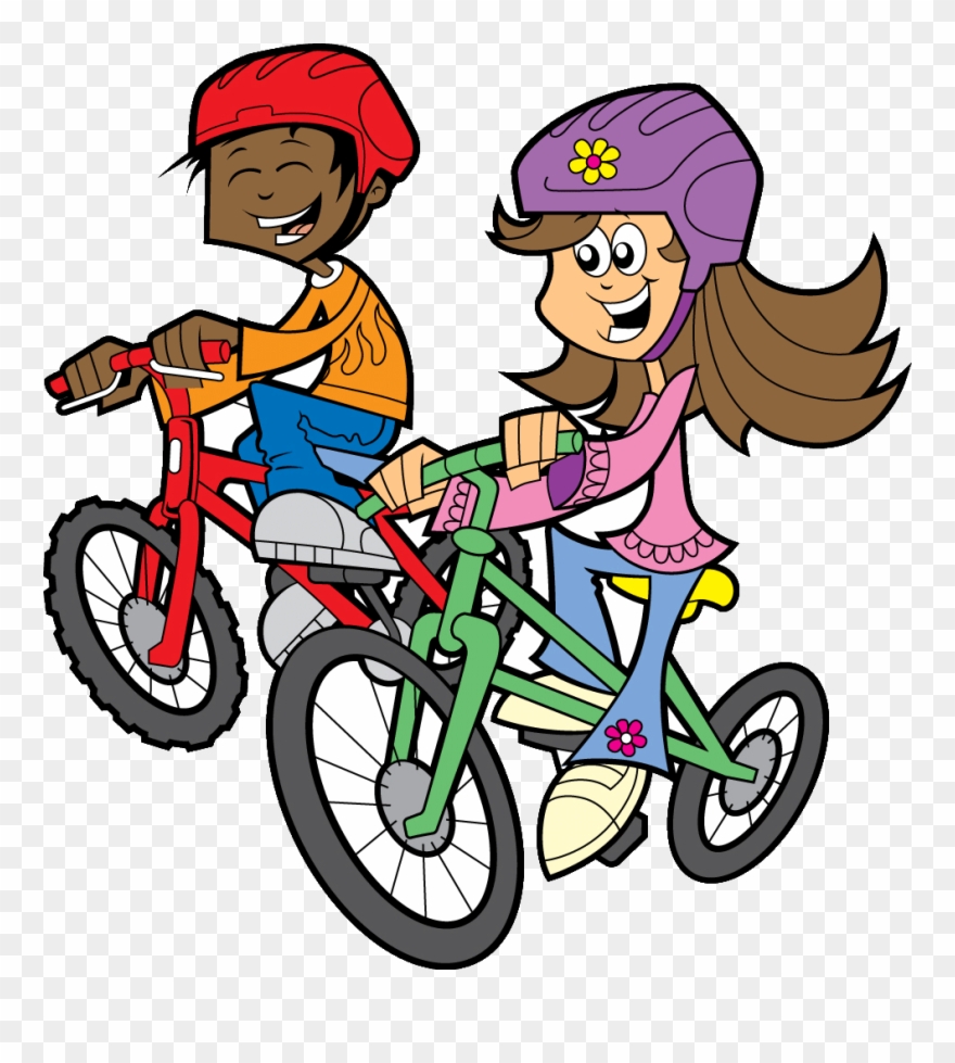 Two-riders2 - Clip Art Bike Riding - Png Download