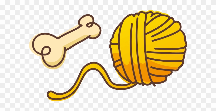 Bone And Ball - Cat Clipart