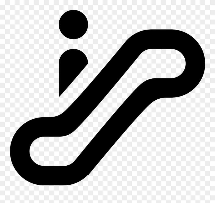 This Is A Picture Of A Person Going Up An Escalator - Icon Clipart