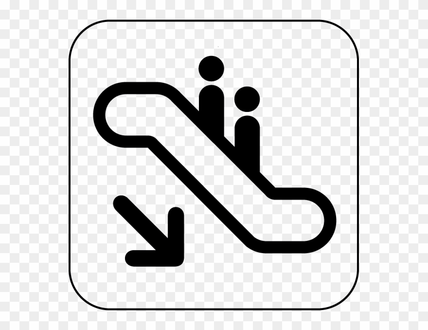 Vector B/w - Escalator Symbol Clipart