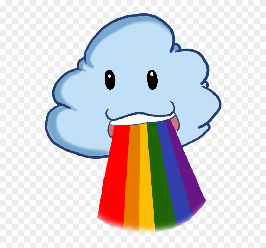 Chibi Cloud Vomiting A Rainbow By Linksketchit - Cloud Throwing Up Rainbow Gif Clipart