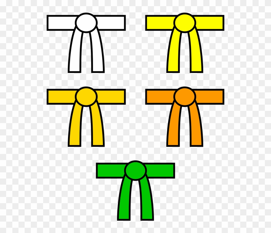 Five Karate Belts Clipart