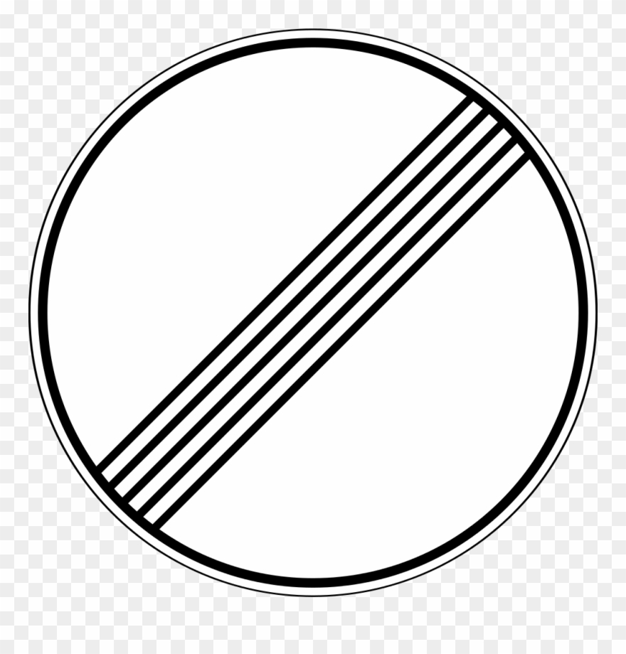 31 Russian Road Sign - Verkehrsschild Überholverbot Ende Clipart