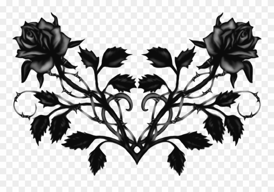 Clip Library Rose Psd Official Psds Share This Image - Black Roses With Thorns - Png Download