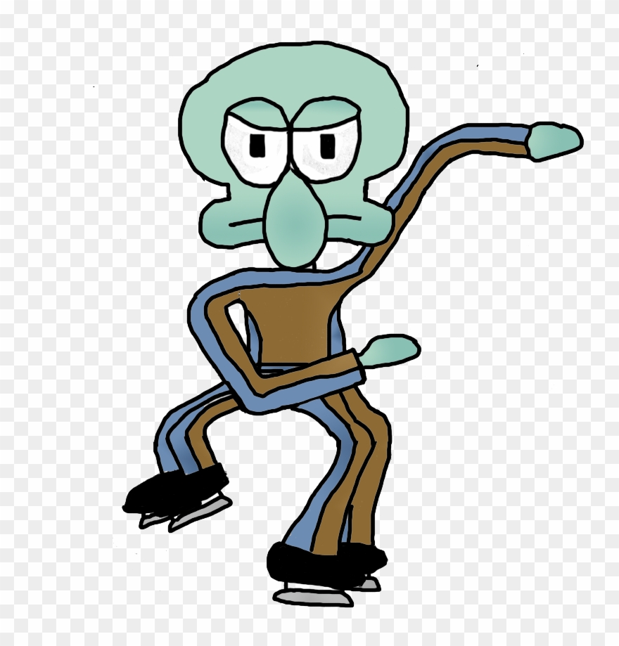 Squidward Skate - Cartoon Clipart
