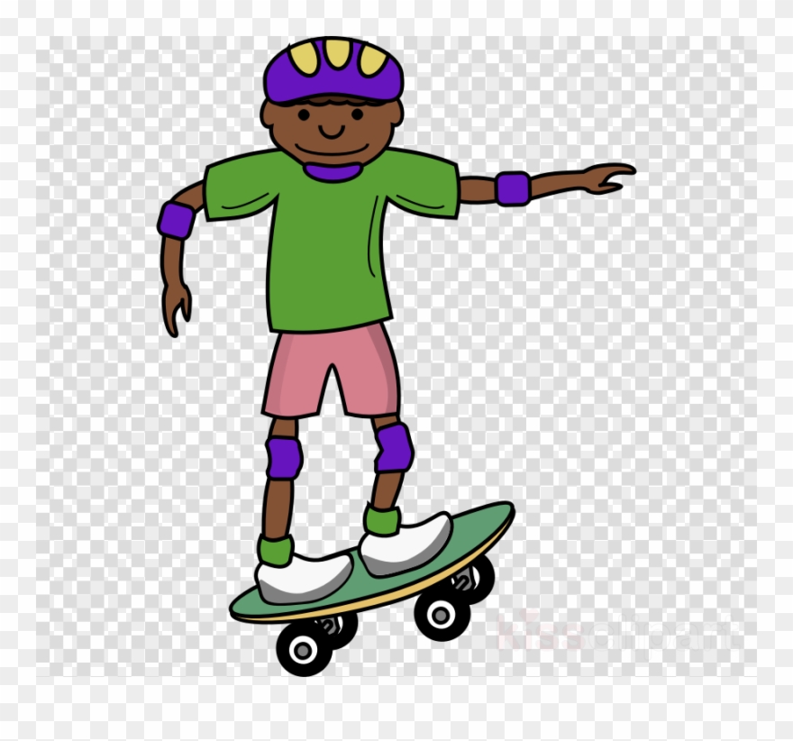 Kartun Bermain Sketboard Clipart Skateboarding Clip - Png Download