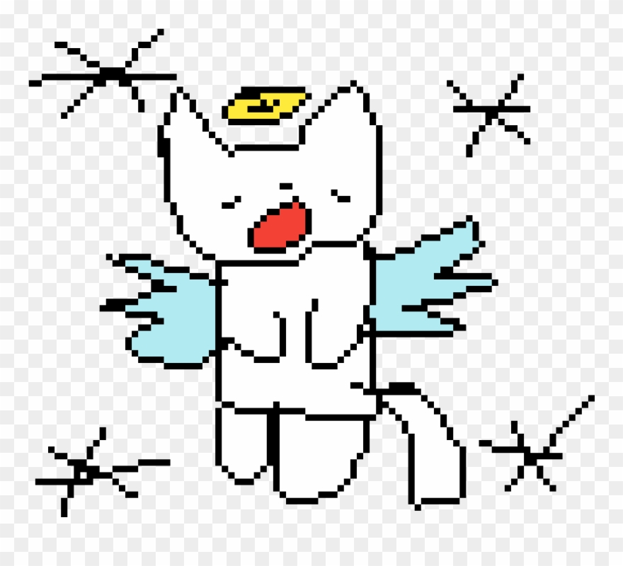 Snow Angel Cat - Cartoon Clipart