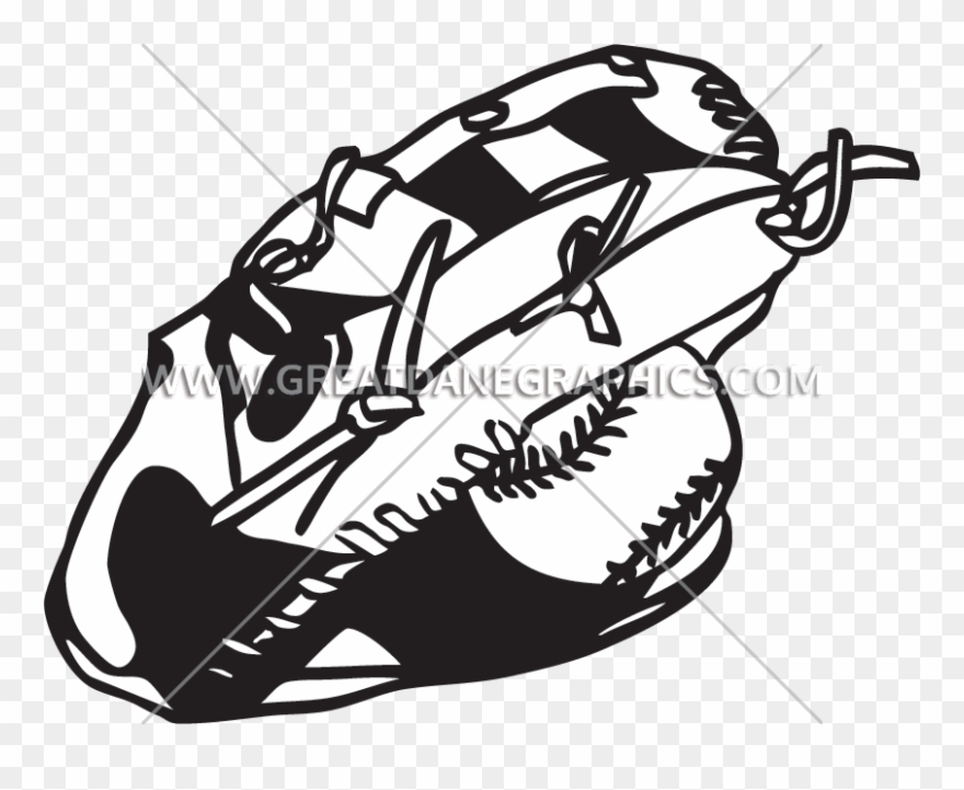 Glove Production Ready Artwork For T Shirt - Baseball Clipart
