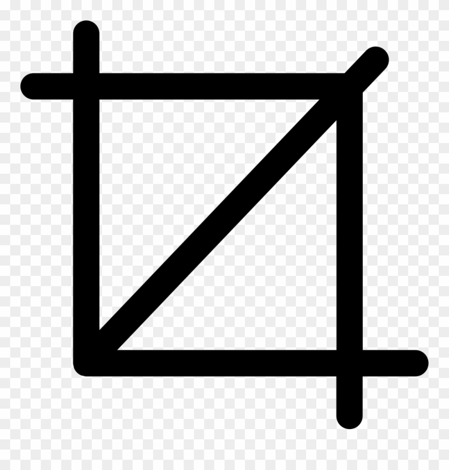 Cropping Tool Interface Square Symbol Of Straight Lines Clipart